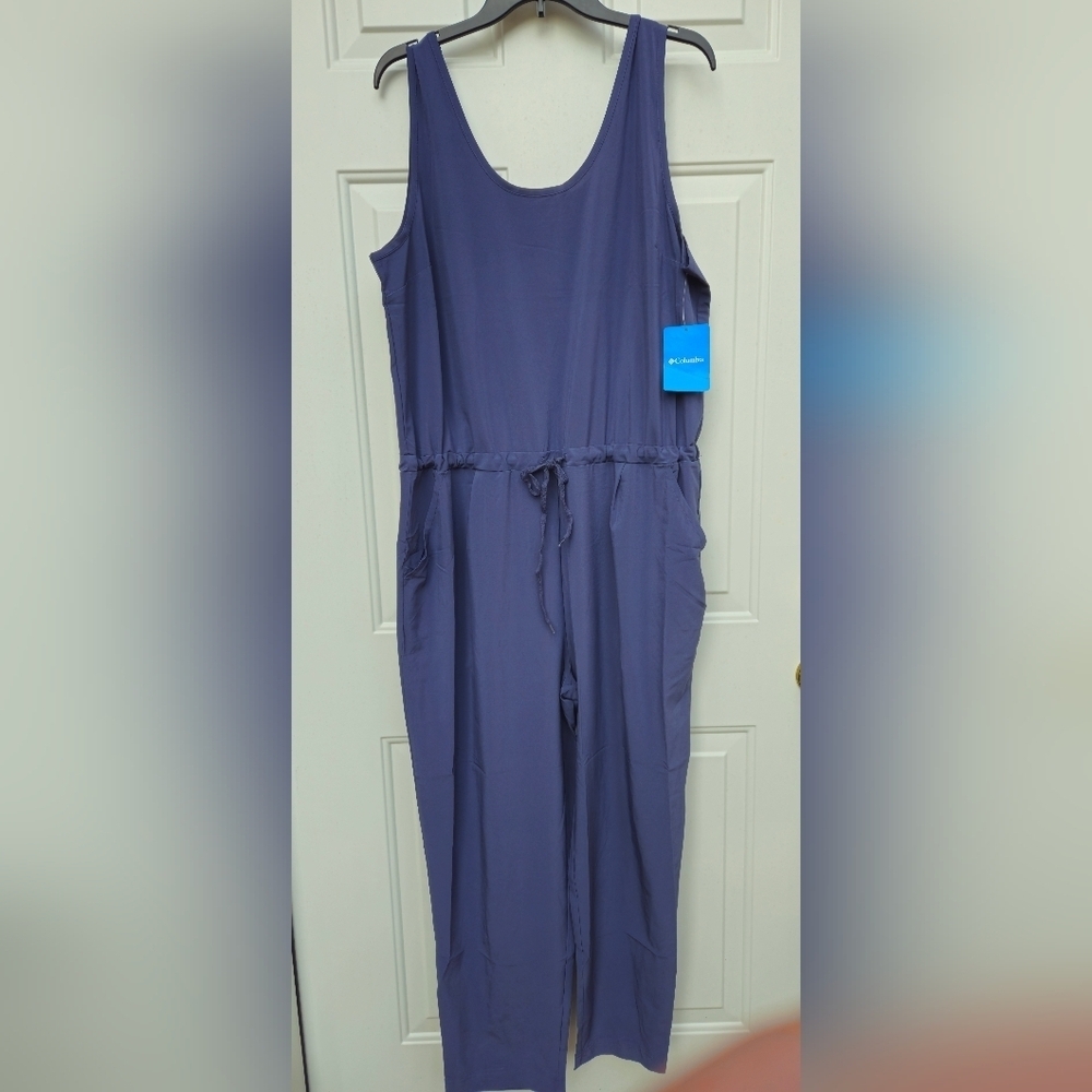 NWT- Columbia Anytime Dark Blue/Grayish Blue Tank Style Jumpsuit - Size XL